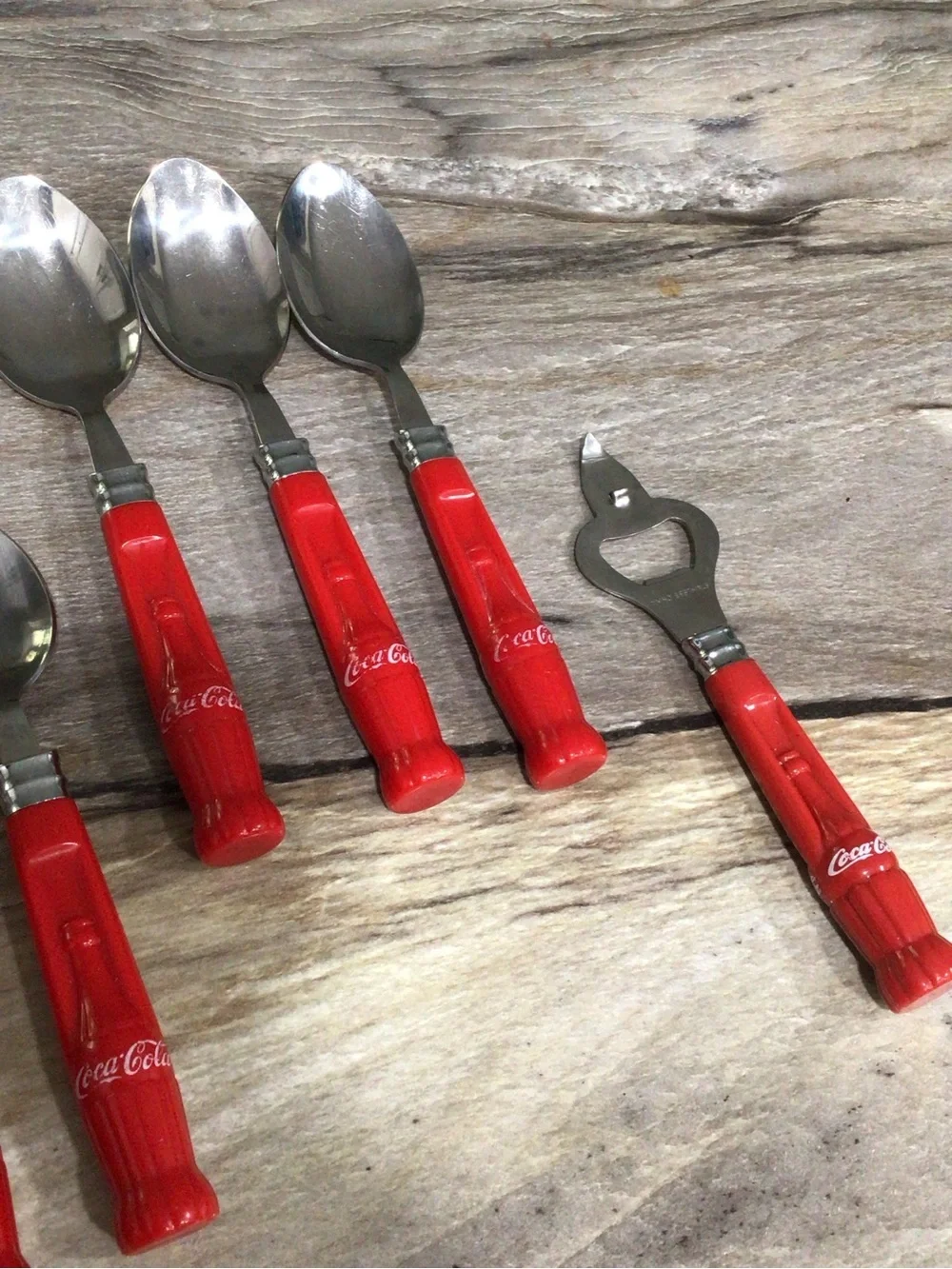 Vintage Gibson 10pc Coca-Cola Bottle Stainless Flatware Replacement Fork Spoon